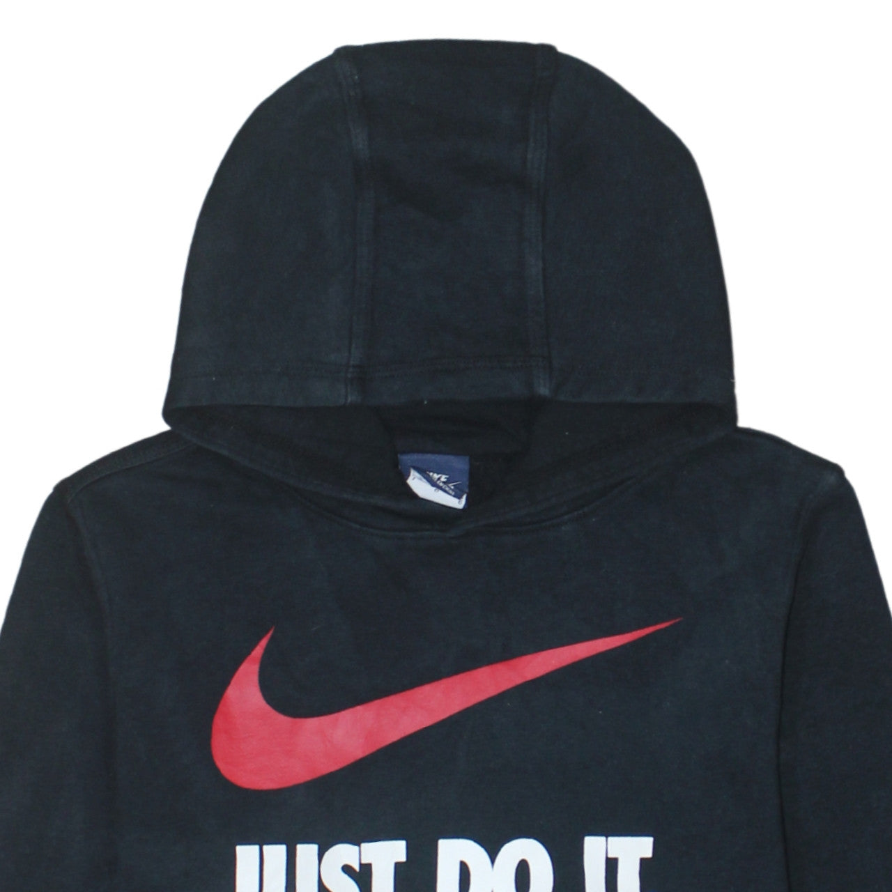 Nike Boys Black Pullover Hoodie 12-13 Years Just Do It Logo Sweatshirt
