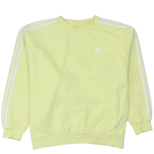 Adidas Women Yellow Crew Neck Pullover Sweatshirt Size 10
