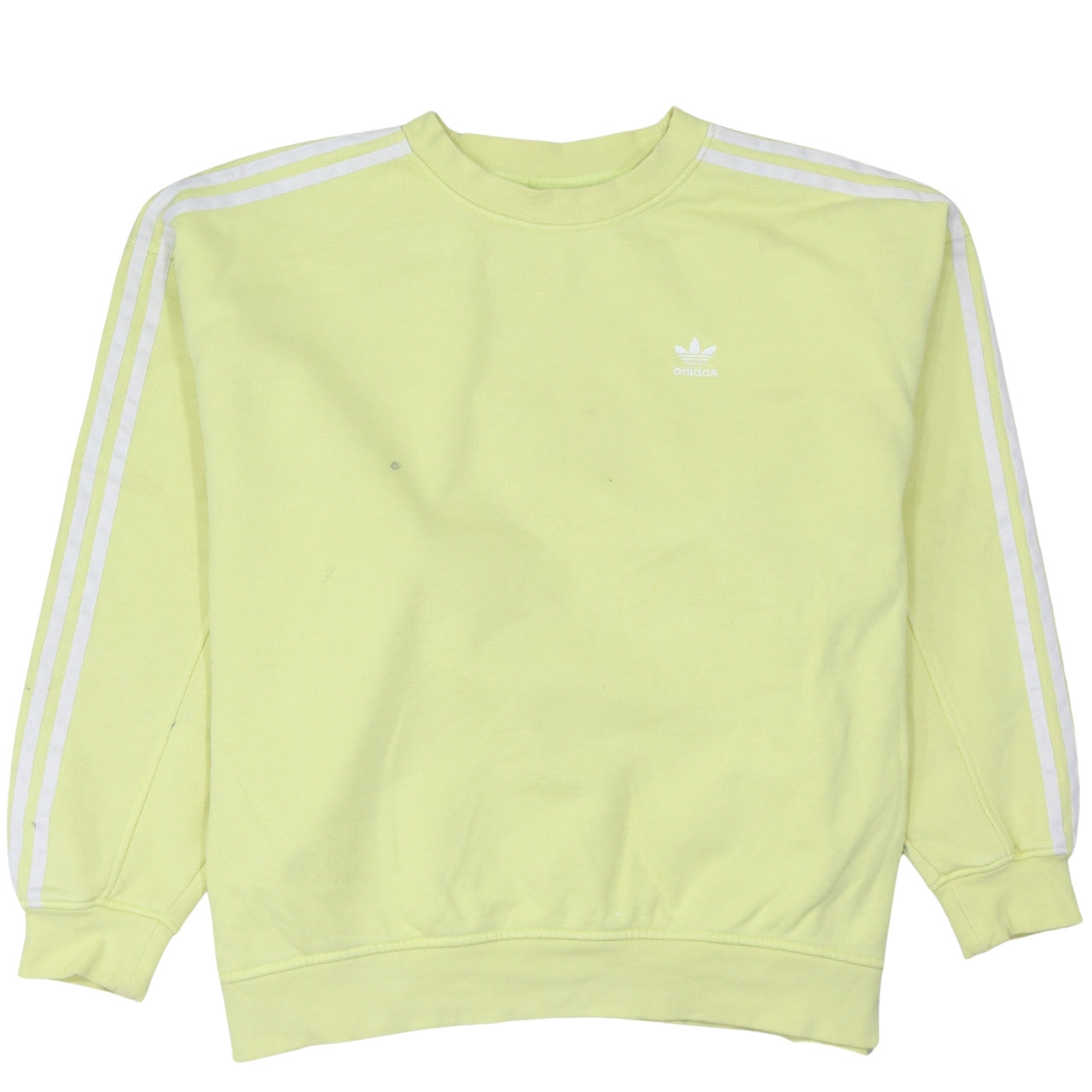 Adidas Women Yellow Crew Neck Pullover Sweatshirt Size 10
