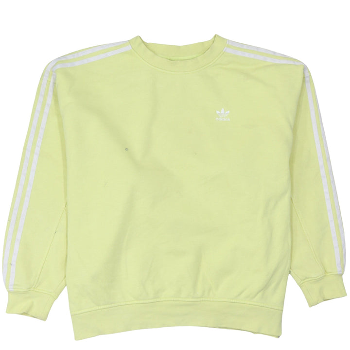 Adidas Women Yellow Crew Neck Pullover Sweatshirt Size 10