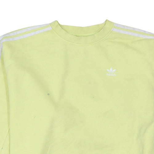 Adidas Women Yellow Crew Neck Pullover Sweatshirt Size 10