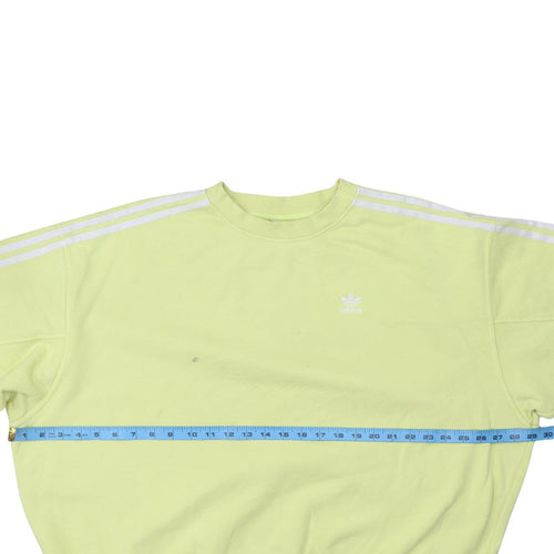 Adidas Women Yellow Crew Neck Pullover Sweatshirt Size 10