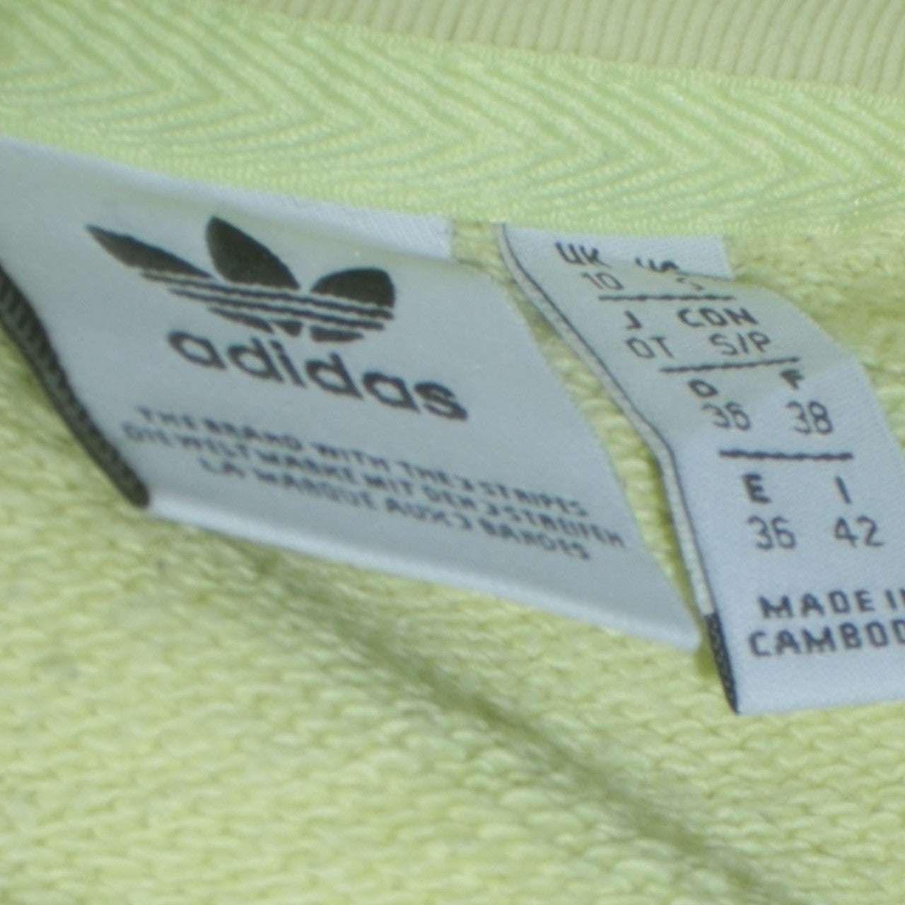 Adidas Women Yellow Crew Neck Pullover Sweatshirt Size 10