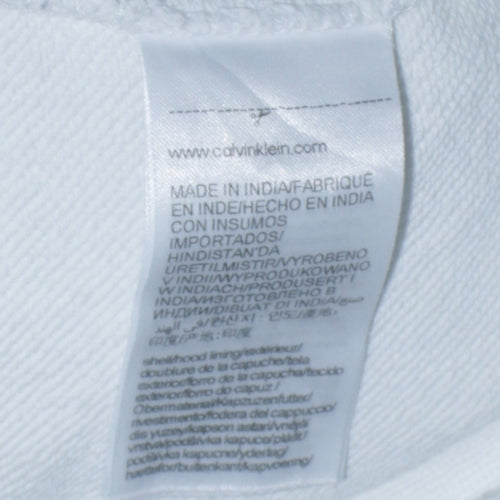 Calvin Klein Men's White Pullover Hoodie Size S
