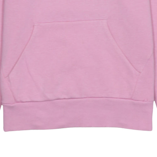 Puma Women Pink Pullover Hoodie Size L Logo Cotton Blend Sportswear