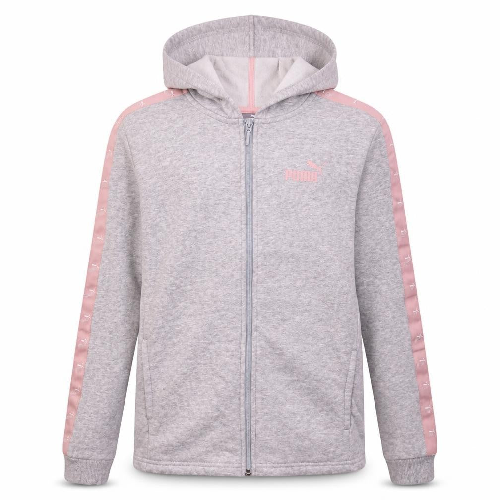 Puma Girls Grey Full Zip Hoodie 13-14 Years Logo Hooded Sports Sweatshirt