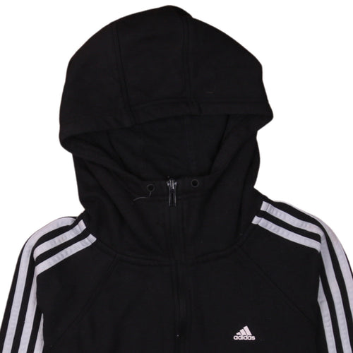 Adidas Boys Black Full Zip Hoodie Small Climalite Sportswear