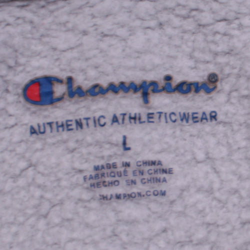 Champion Boys Grey Colourblock Pullover Hoodie Size L Cotton Blend