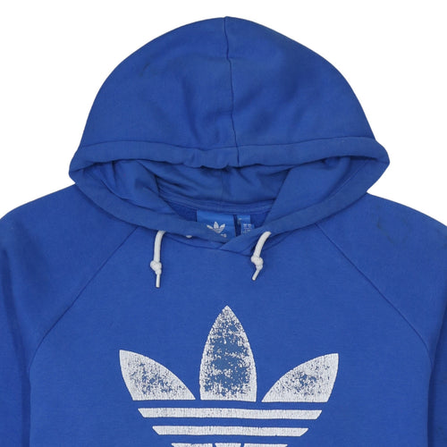 adidas Men Blue XL Pullover Hoodie with Trefoil Logo