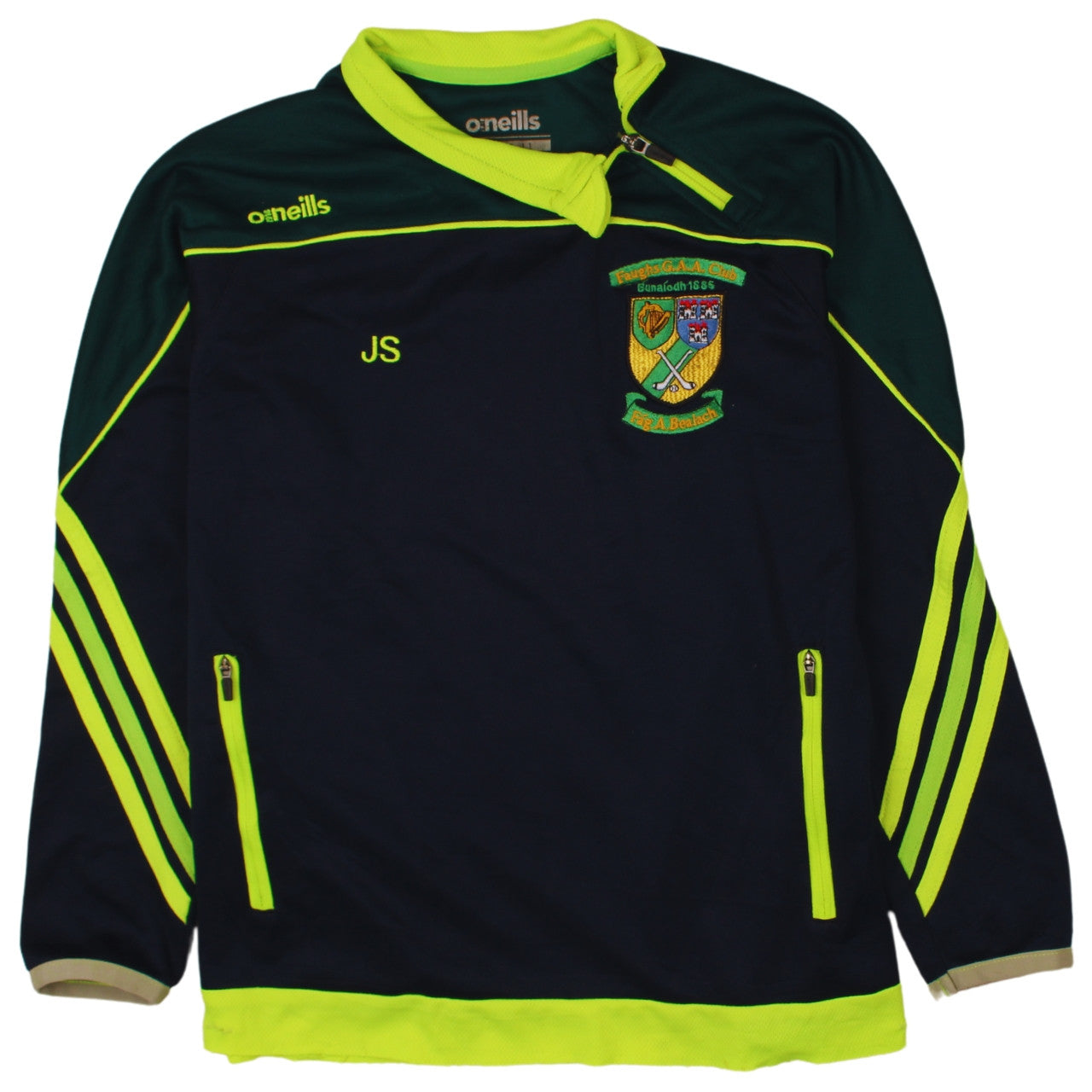 O'Neills Boys Green & Navy 1/4 Zip Faughs GAA Hoodie Age 10-11