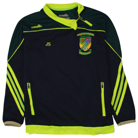 O'Neills Boys Green & Navy 1/4 Zip Faughs GAA Hoodie Age 10-11
