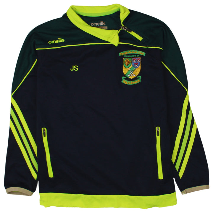 O'Neills Boys Green & Navy 1/4 Zip Faughs GAA Hoodie Age 10-11