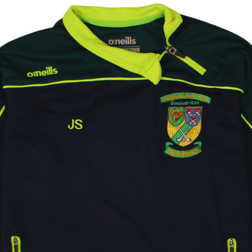 O'Neills Boys Green & Navy 1/4 Zip Faughs GAA Hoodie Age 10-11