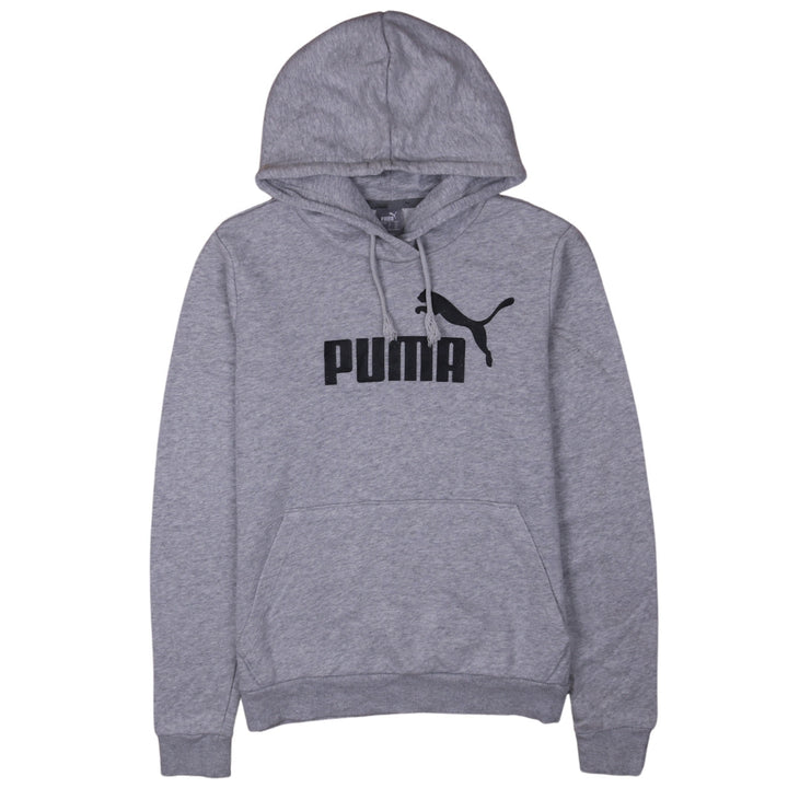 Puma Women Grey Pullover Hoodie Size 10 Logo Casual Sweatshirt