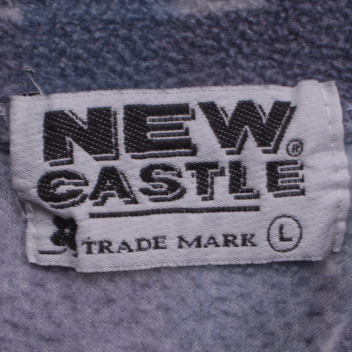 New Castle Men's Blue Check Fleece Lined Button Jacket L
