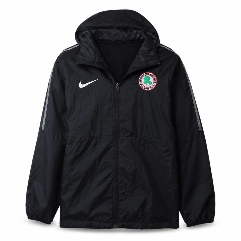 Nike Boys Black Hooded Windbreaker Jacket 12-13 Years Football Zip Coat