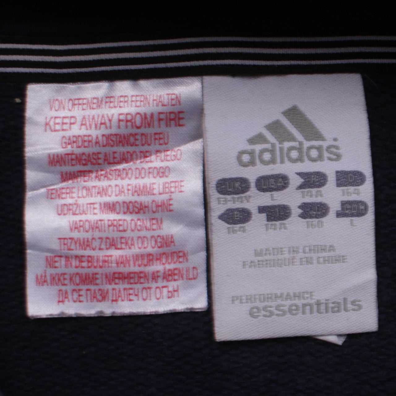 Adidas Boys Navy Blue Pullover Hoodie L Performance Essentials