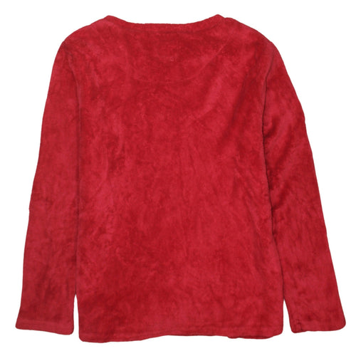 Disney Women Red Minnie Mouse Fleece Long Sleeve Nightshirt Size 10-12