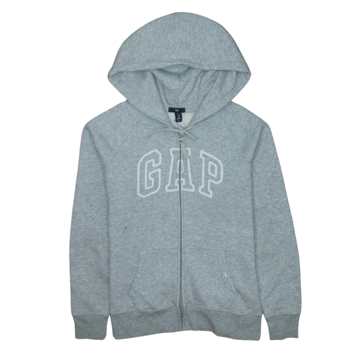 GAP Men's Grey Full Zip Hoodie Sweatshirt Size M Logo Fleece