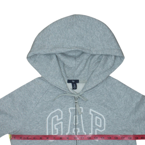 GAP Men's Grey Full Zip Hoodie Sweatshirt Size M Logo Fleece