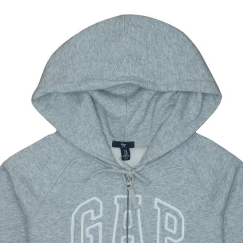 GAP Men's Grey Full Zip Hoodie Sweatshirt Size M Logo Fleece