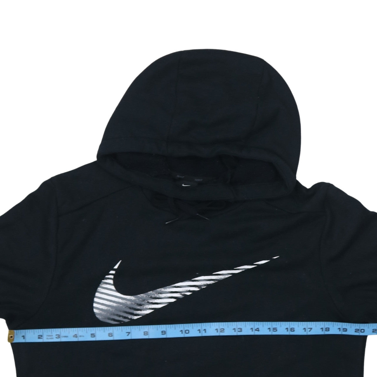 Nike Mens Black Pullover Hoodie Small Logo Graphic Dri-Fit
