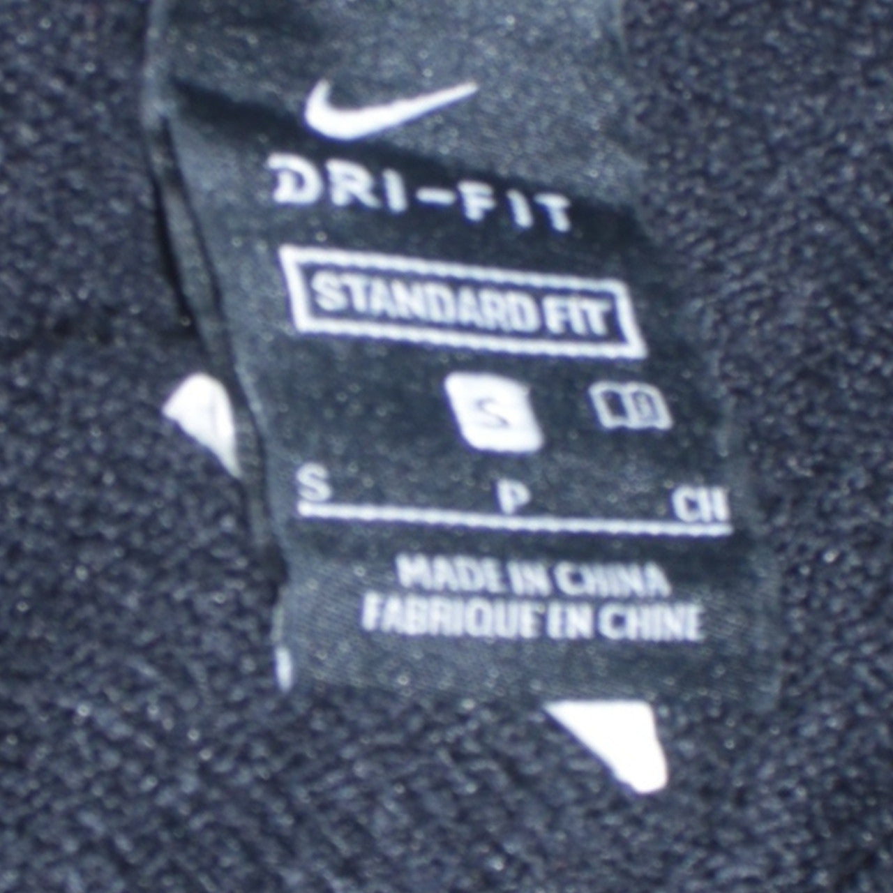 Nike Mens Black Pullover Hoodie Small Logo Graphic Dri-Fit