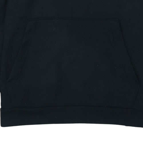 Nike Mens Black Pullover Hoodie Small Logo Graphic Dri-Fit