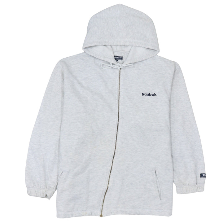 Reebok Womens Grey Full Zip Hoodie Size 12 Cotton Essentials