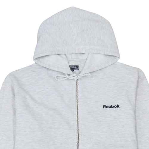 Reebok Womens Grey Full Zip Hoodie Size 12 Cotton Essentials