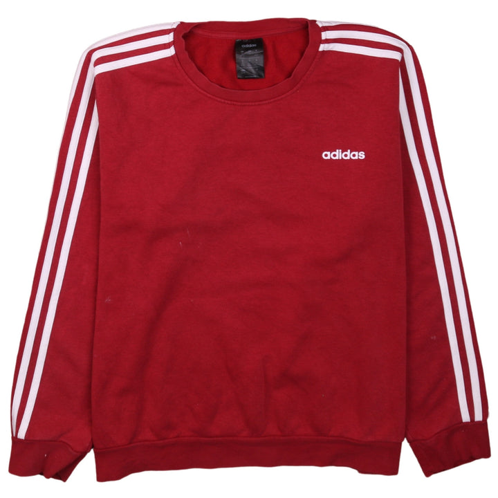 Adidas Women's Red Crew Neck Pullover Sweatshirt XL Classic Logo Style