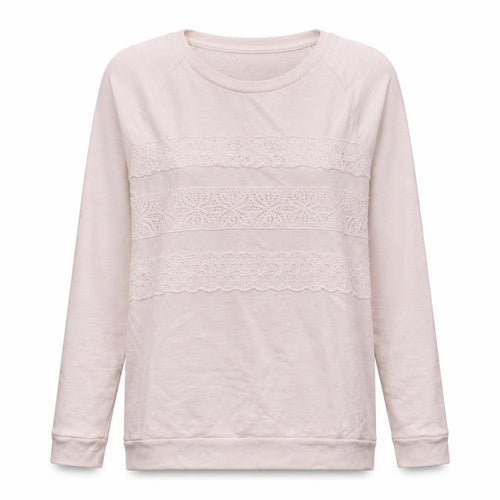 Gap Women Ivory Lace Panel Pullover Sweatshirt M