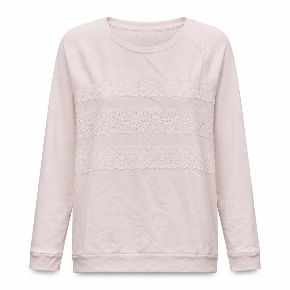 Gap Women Ivory Lace Panel Pullover Sweatshirt M