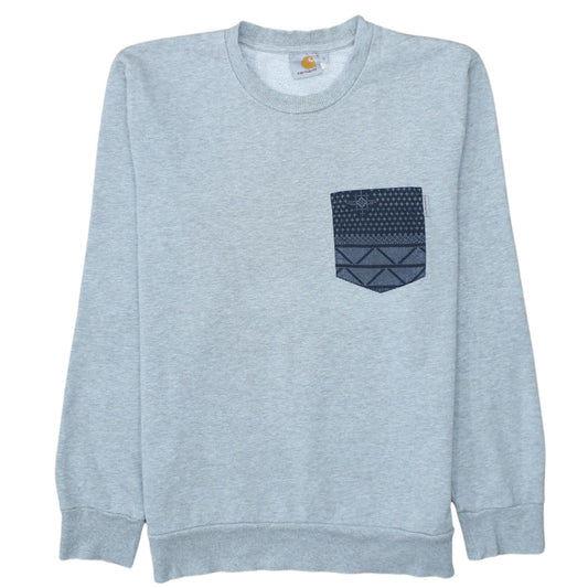 Carhartt Men's Grey Small Crew Neck Pullover Sweatshirt