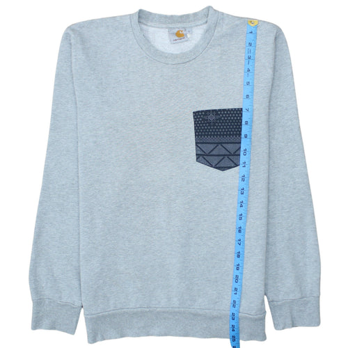 Carhartt Men's Grey Small Crew Neck Pullover Sweatshirt