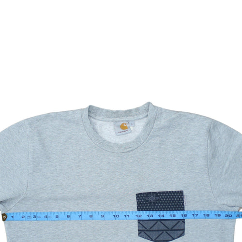 Carhartt Men's Grey Small Crew Neck Pullover Sweatshirt