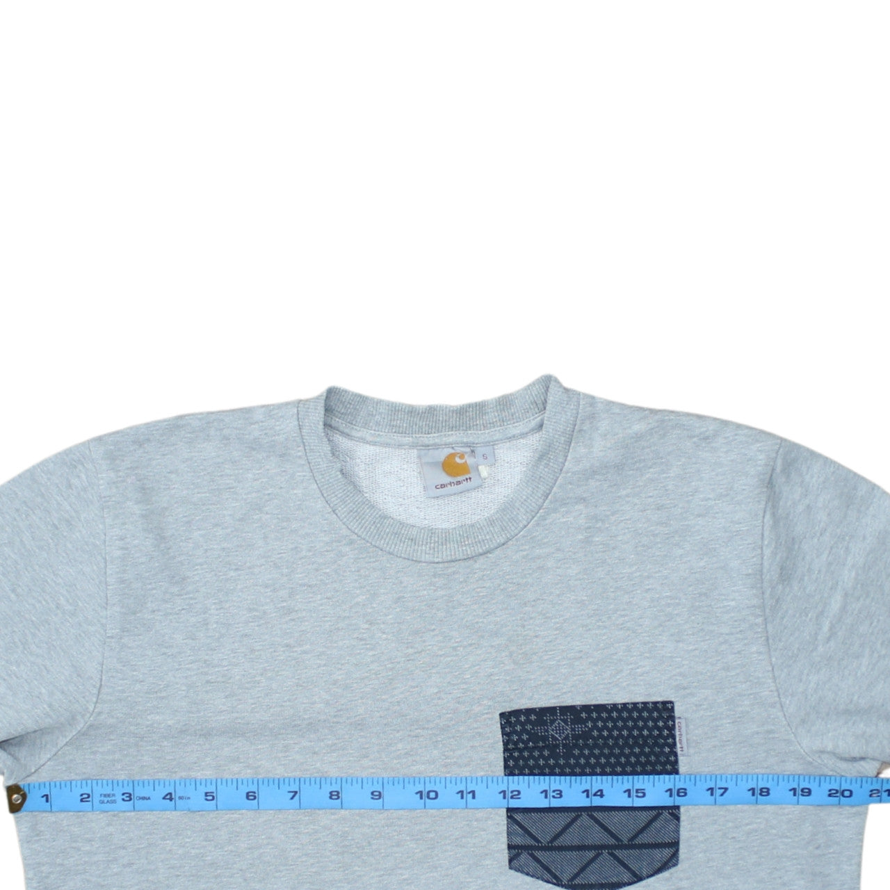 Carhartt Men's Grey Small Crew Neck Pullover Sweatshirt