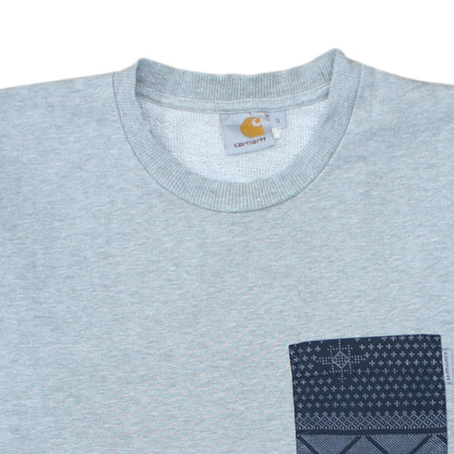 Carhartt Men's Grey Small Crew Neck Pullover Sweatshirt
