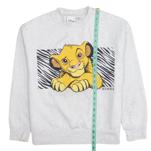 Disney Women Grey Simba Sweatshirt Small Pullover Graphic Print
