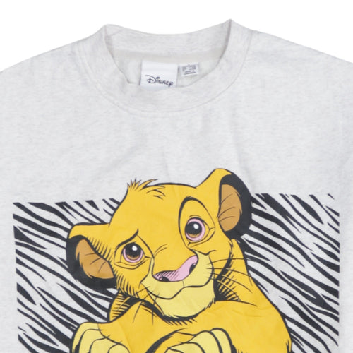 Disney Women Grey Simba Sweatshirt Small Pullover Graphic Print