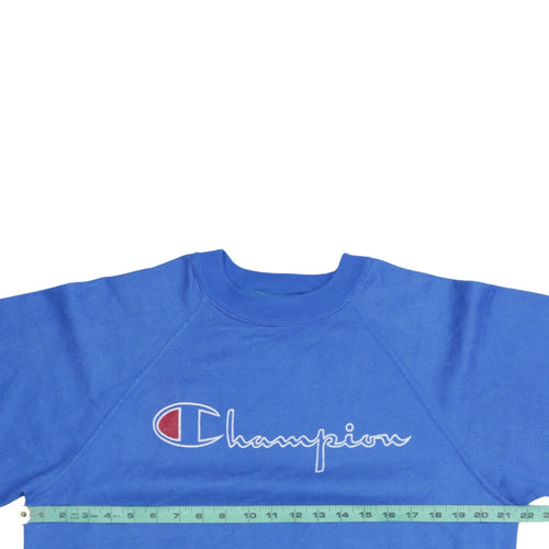 Champion Men's Blue Logo Crew Neck Pullover Sweatshirt Size L