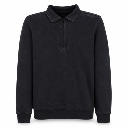Calvin Klein Men's Black Small 1/4 Zip Collared Fleece Sweatshirt