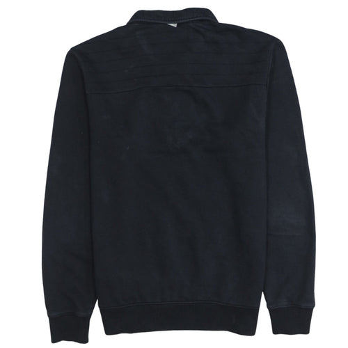 Calvin Klein Men's Black Small 1/4 Zip Collared Fleece Sweatshirt