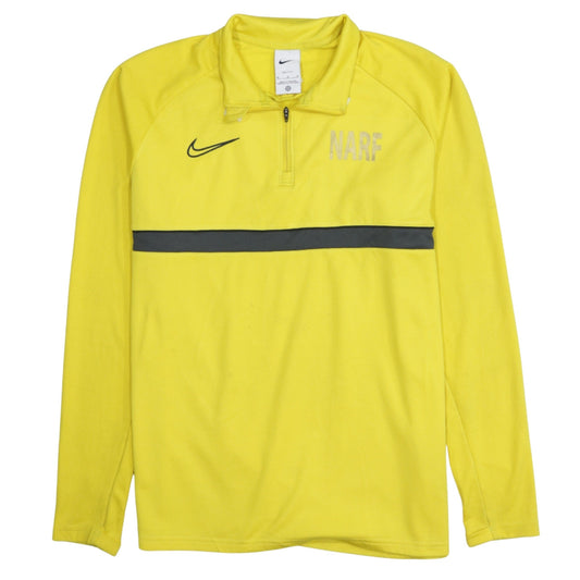 Nike Men's Yellow 1/4 Zip Dri-FIT Sports Sweatshirt Size M