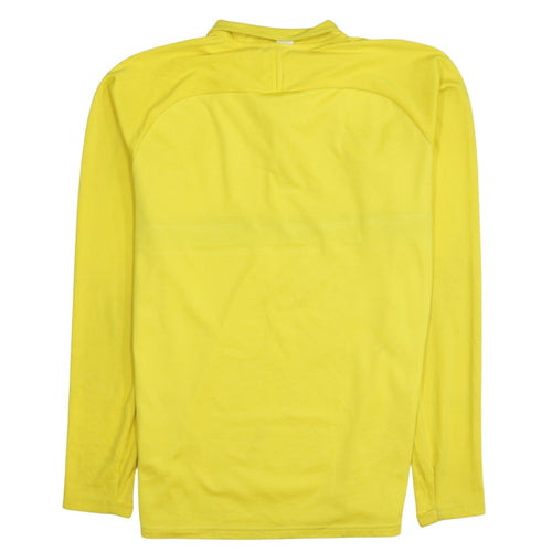 Nike Men's Yellow 1/4 Zip Dri-FIT Sports Sweatshirt Size M