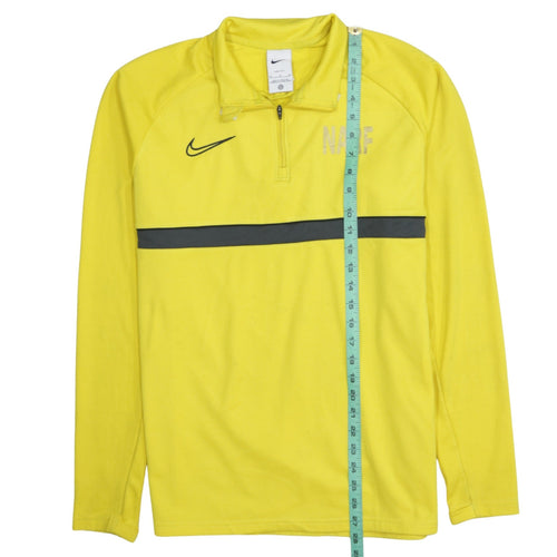 Nike Men's Yellow 1/4 Zip Dri-FIT Sports Sweatshirt Size M