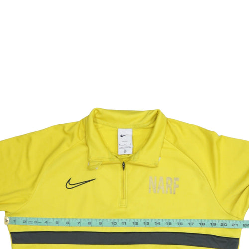 Nike Men's Yellow 1/4 Zip Dri-FIT Sports Sweatshirt Size M