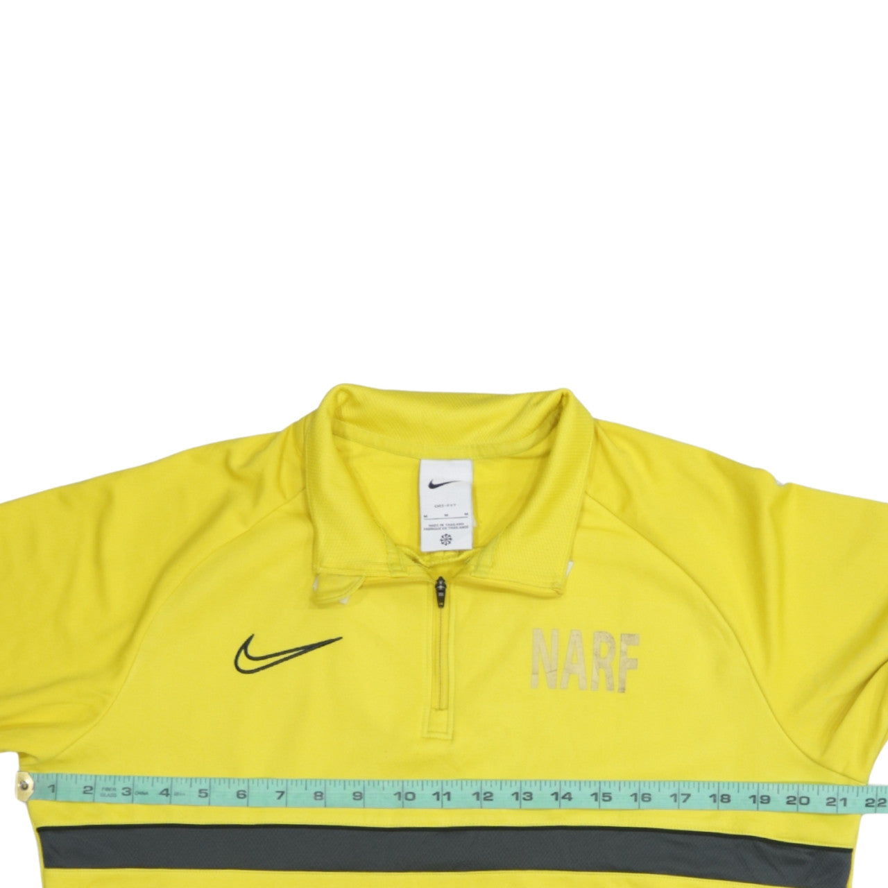 Nike Men's Yellow 1/4 Zip Dri-FIT Sports Sweatshirt Size M