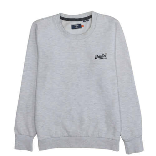 Superdry Womens Grey Crew Neck Pullover Sweatshirt Size 12