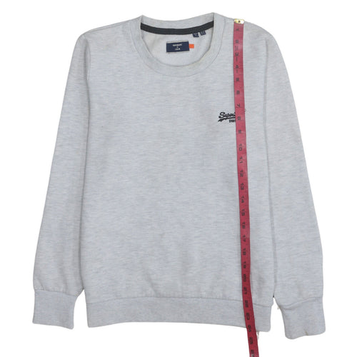 Superdry Womens Grey Crew Neck Pullover Sweatshirt Size 12